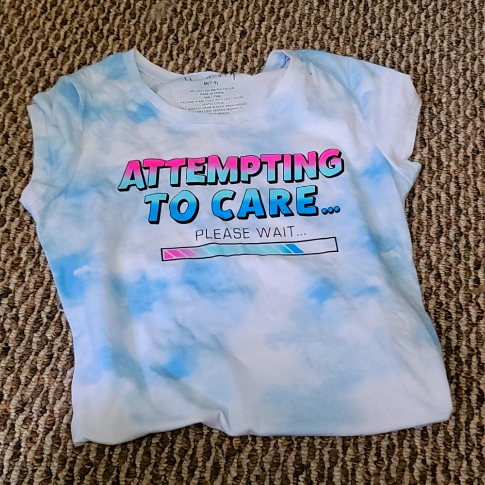 Cute "Attempting to care" slim top